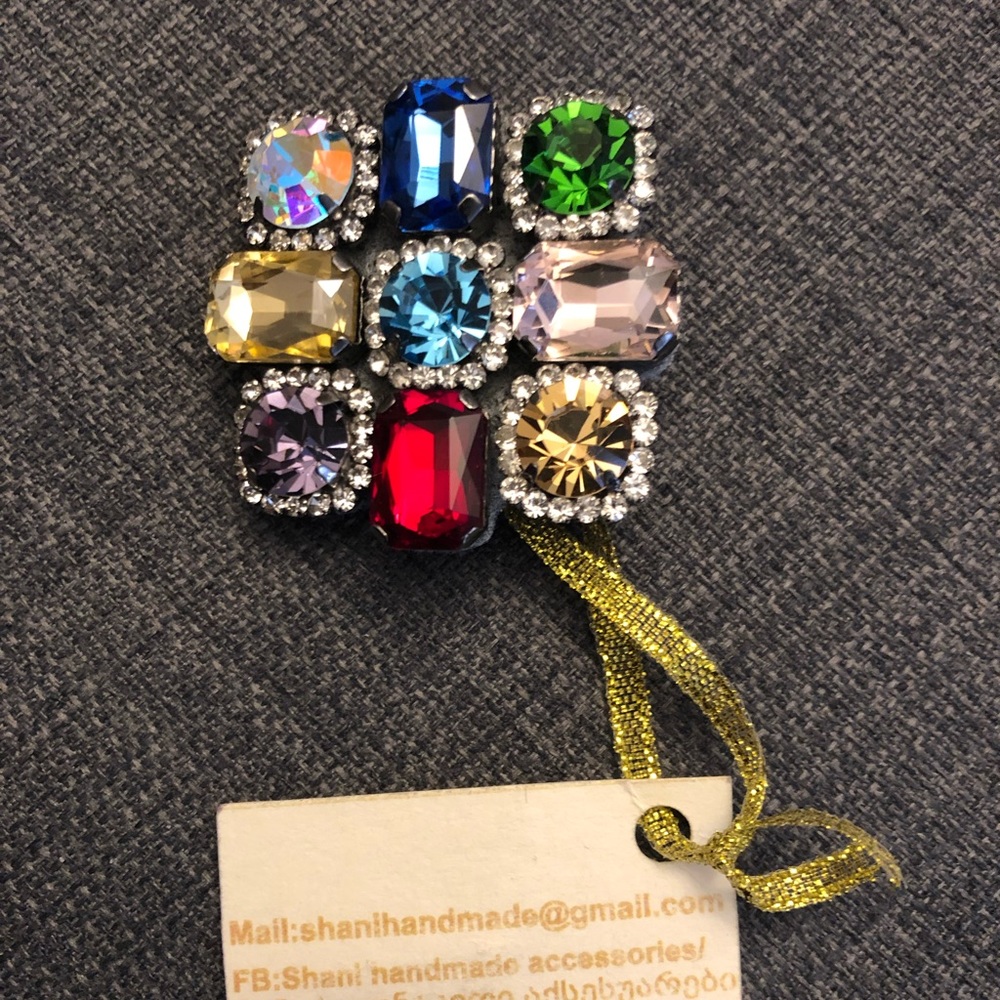 Hand made Brooch from color crystal.